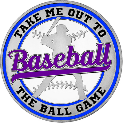 Purple "Baseball" with Royal Blue Outer Circular Borders